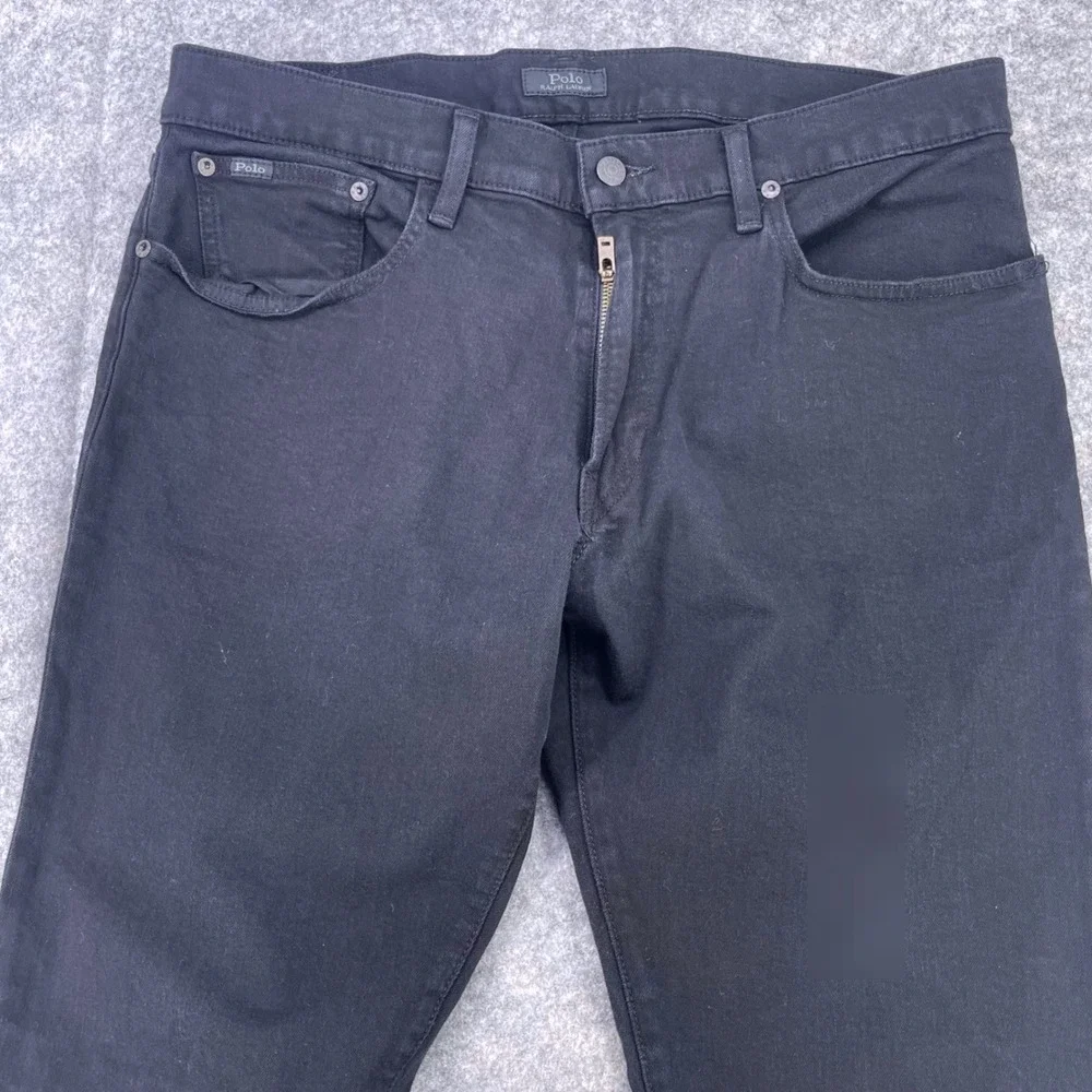 Polo Ralph Lauren Jeans Men 34x32 Black Hampton Relaxed Straight Denim Fit 34x28
